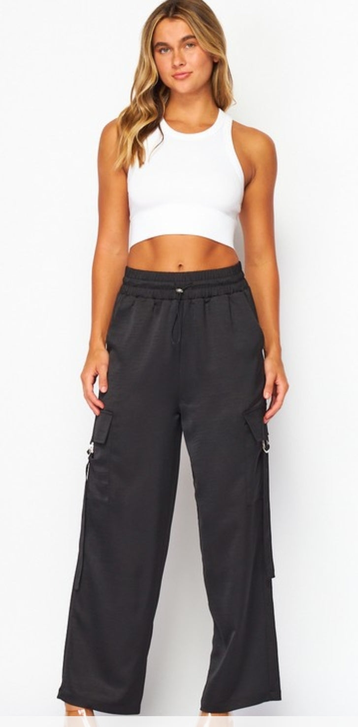 Satin Cargo pants