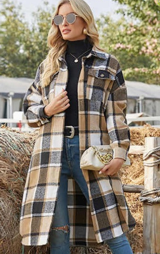 Long plaid coat