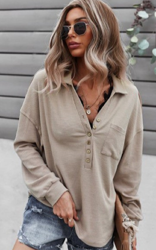 Long sleeve collared top