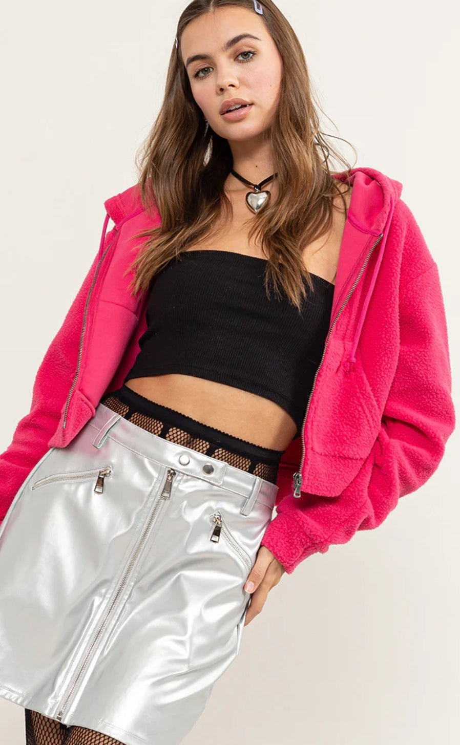 Cropped sherpa jacket