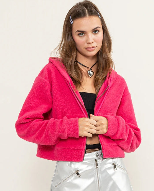 Cropped sherpa jacket