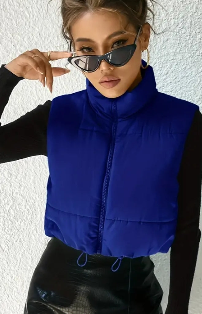 Cropped puffer vest