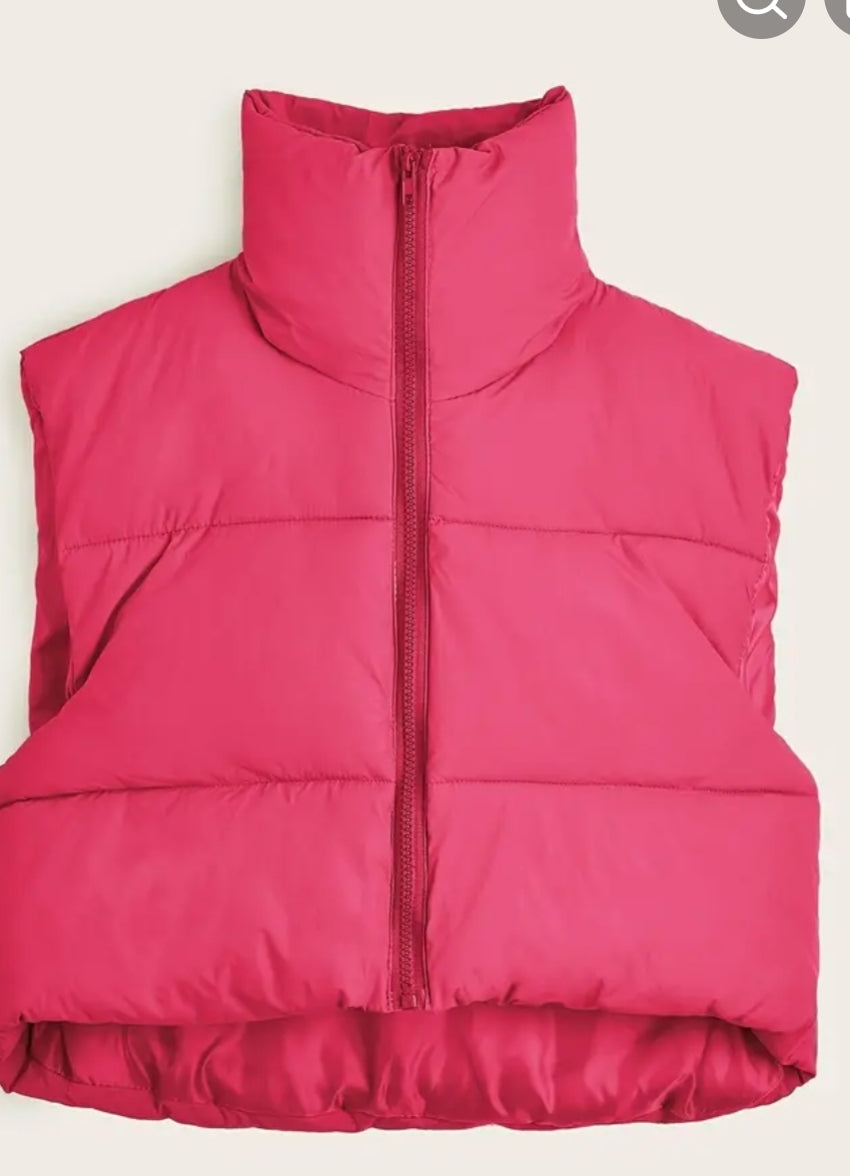 Cropped puffer vest