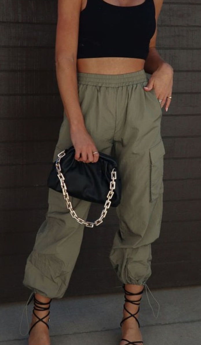 Adjustable casual cargo pants