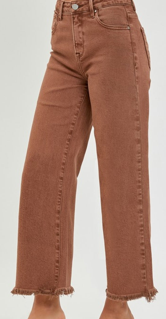 Risen tummy control cropped jeans