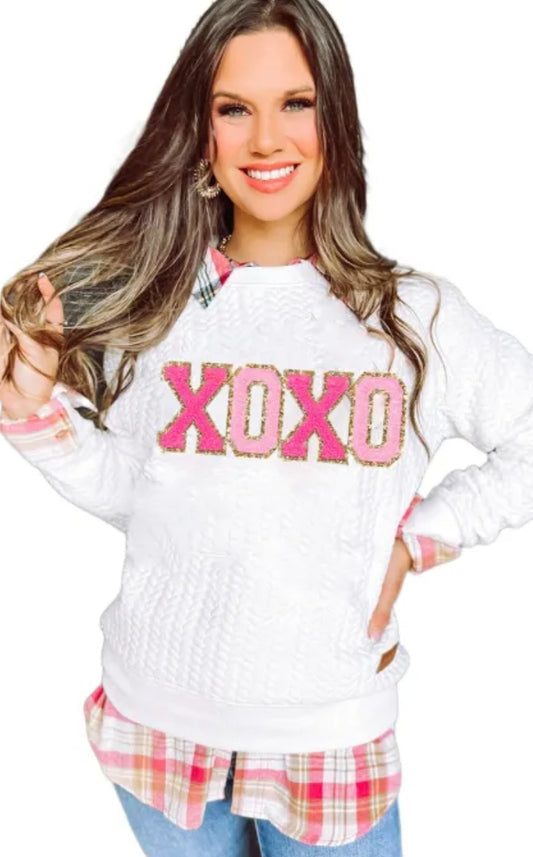 XOXO textured sweater