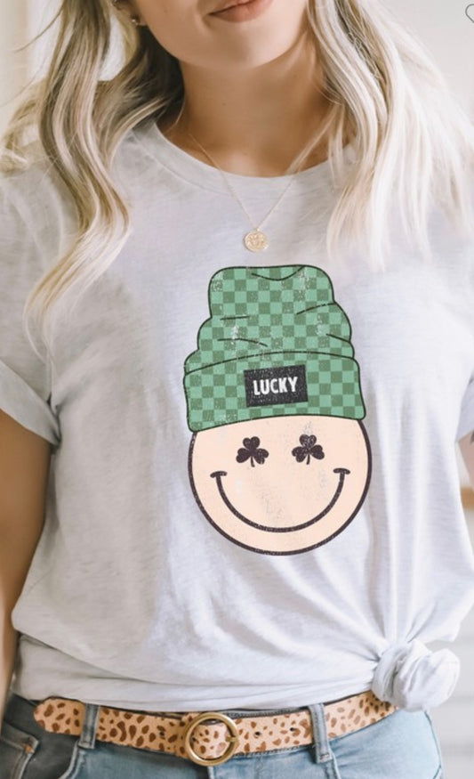 Lucky clover smiley t-shirt