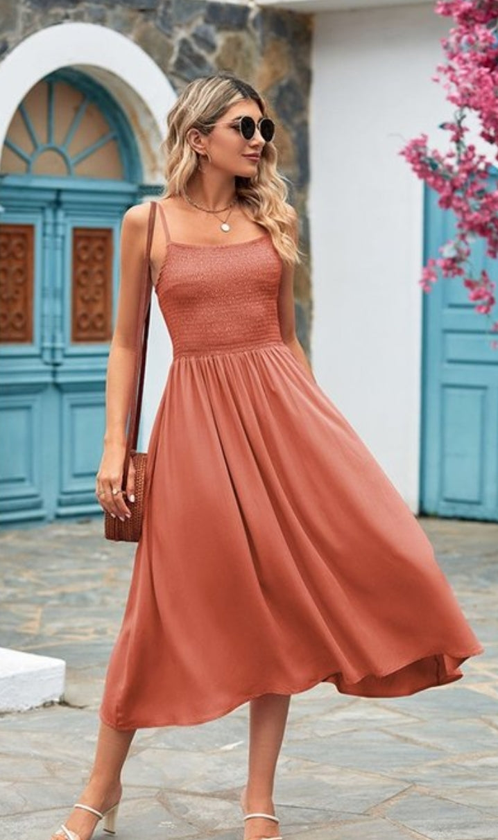 Smock chest maxi dress