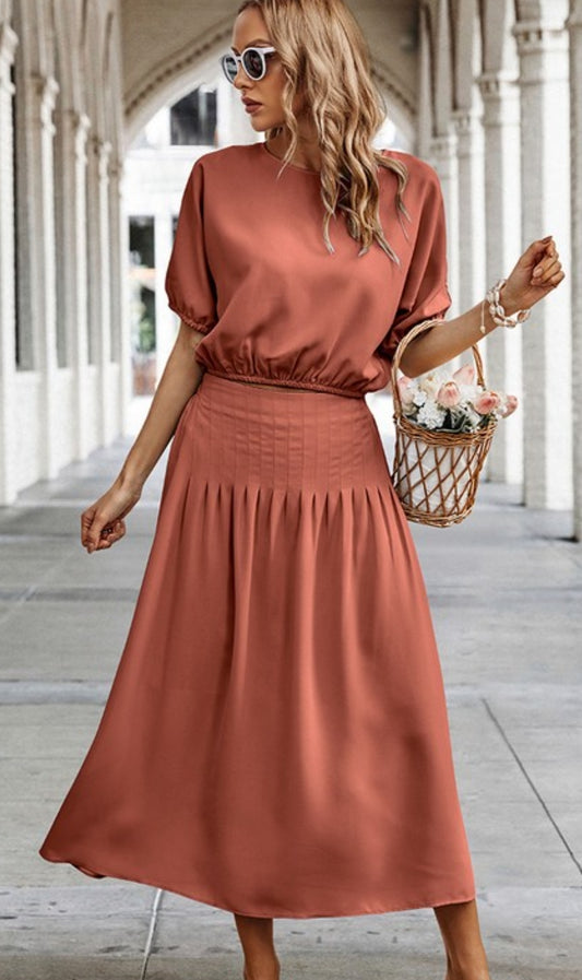 Round neck dress set