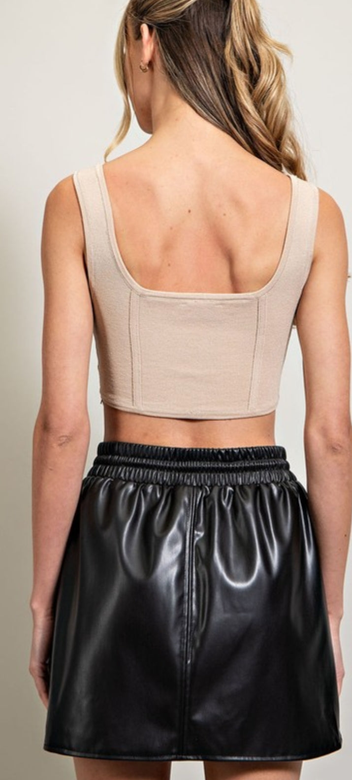 Faux leather mini skirt