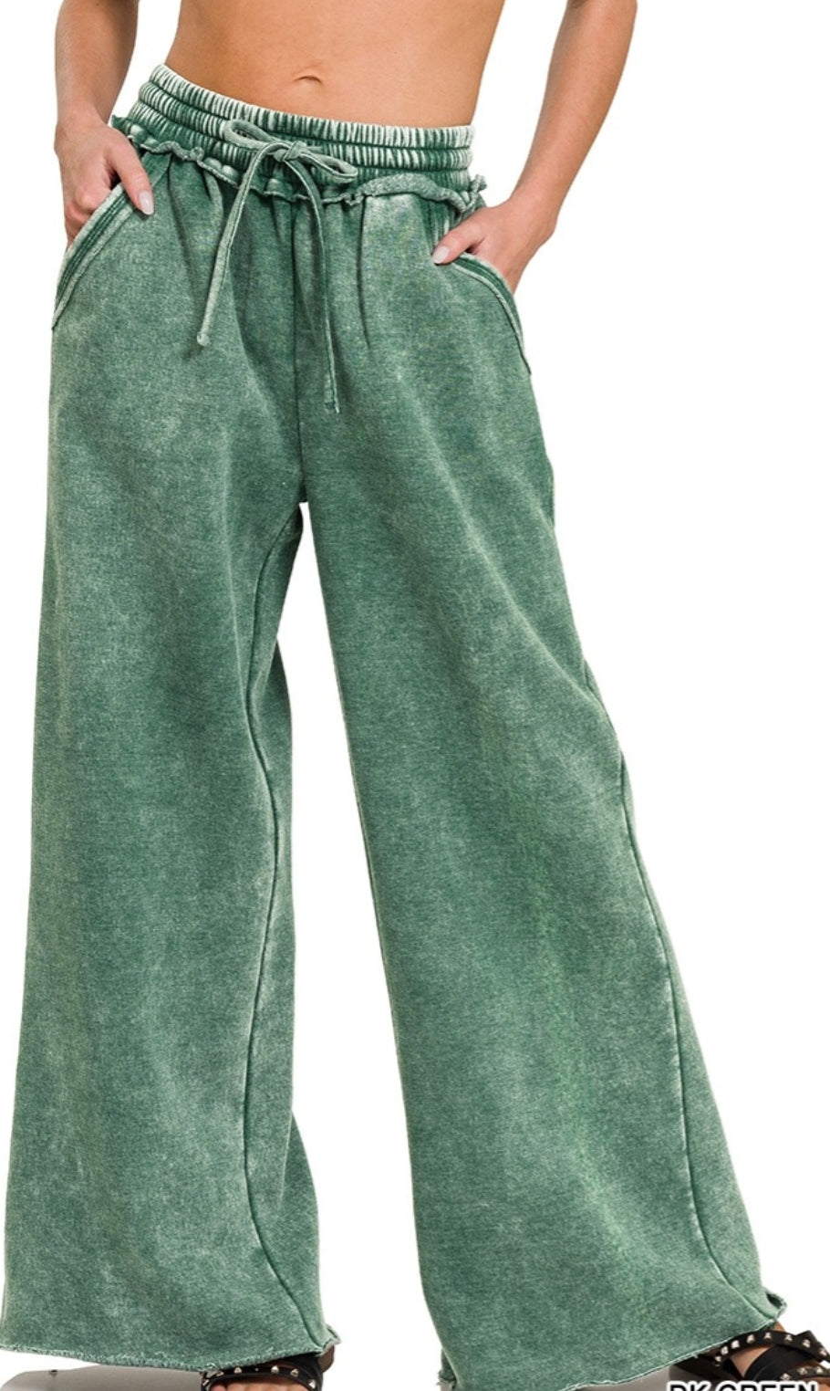 Acid wide leg raw hem sweatpants