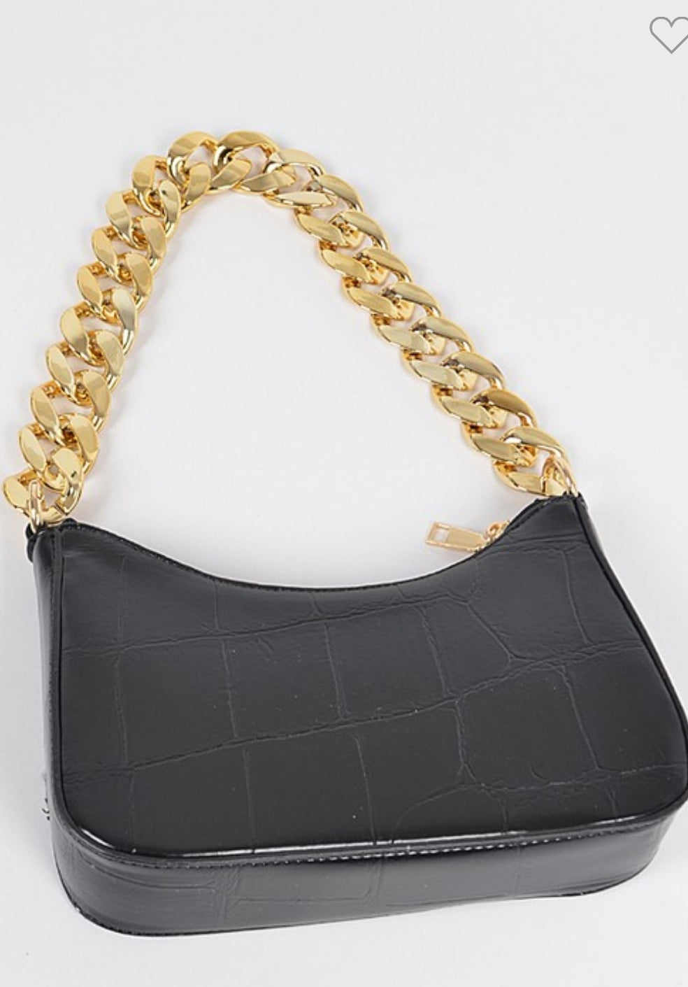 Faux leather print bag with chain