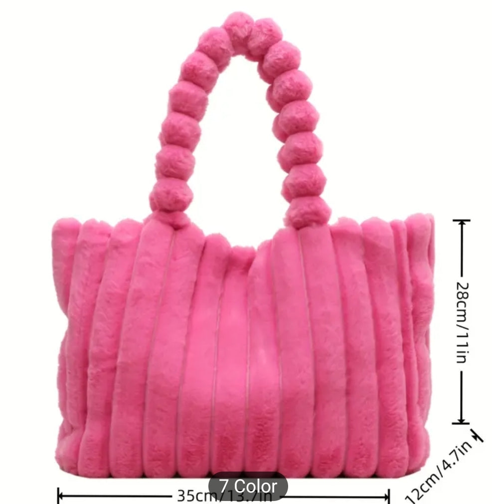 Plush shoulder purse