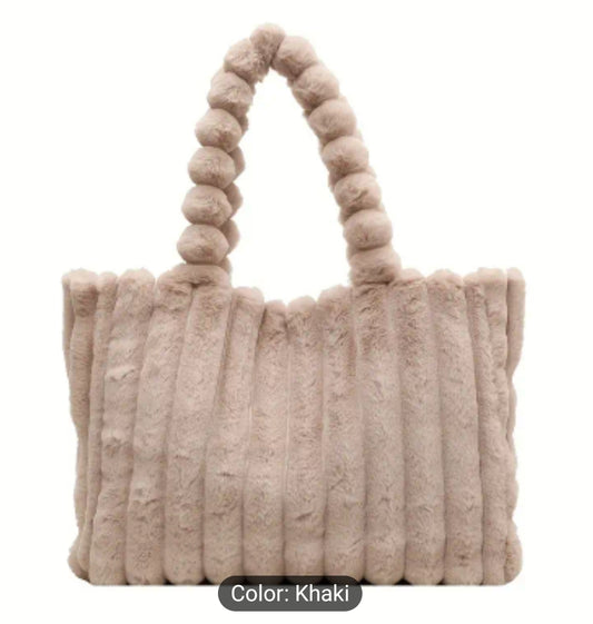 Plush shoulder purse