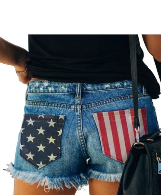 American flag pocket shorts