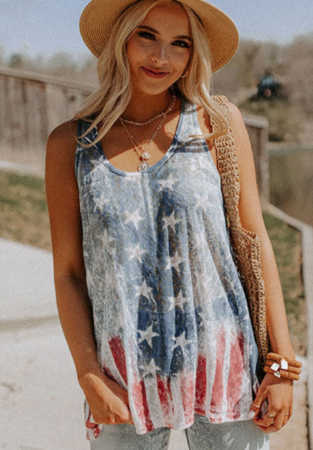 American flag mineral wash tank