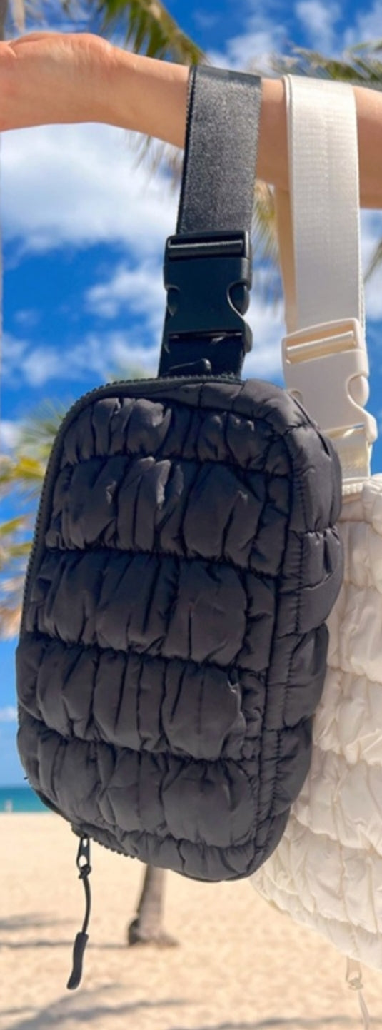 Quilted puffer crossbody