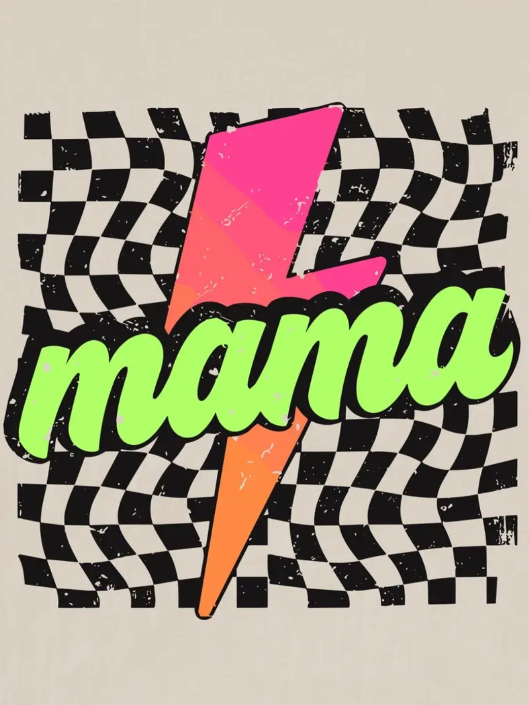 Mama Checkered lightening t-shirt