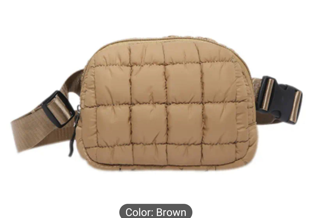 Quilted puffer crossbody