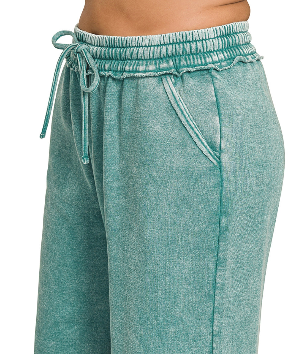 Acid wide leg raw hem sweatpants