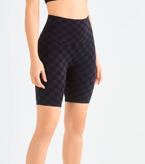 Checker biker shorts