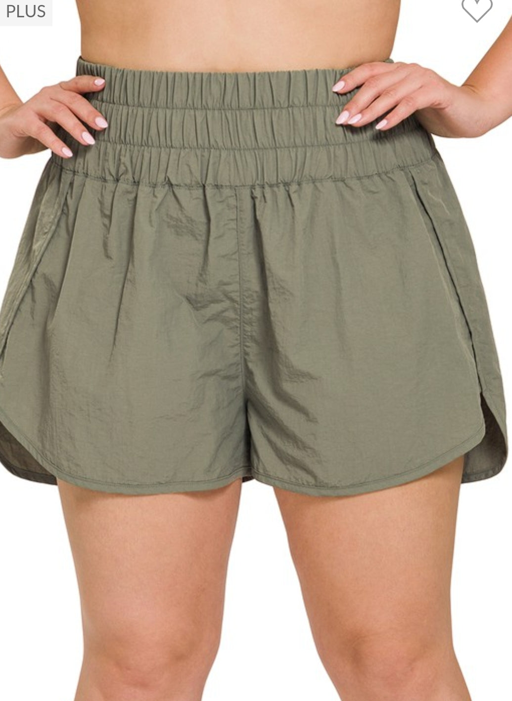 Plus highwaisted smock active shorts