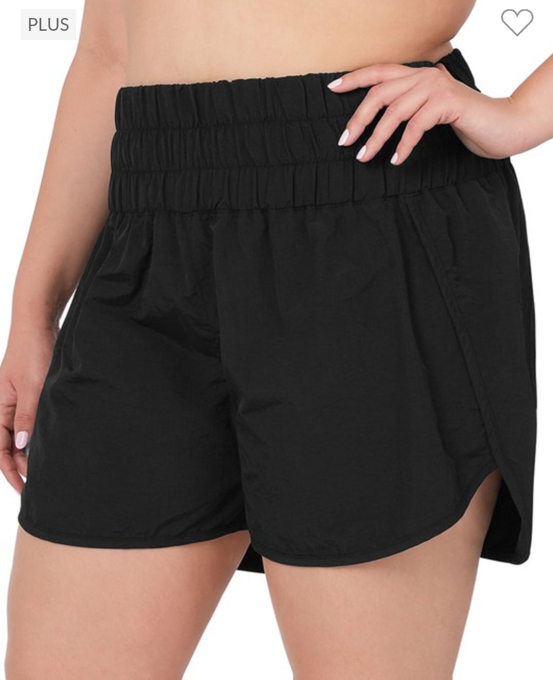 Plus highwaisted smock active shorts