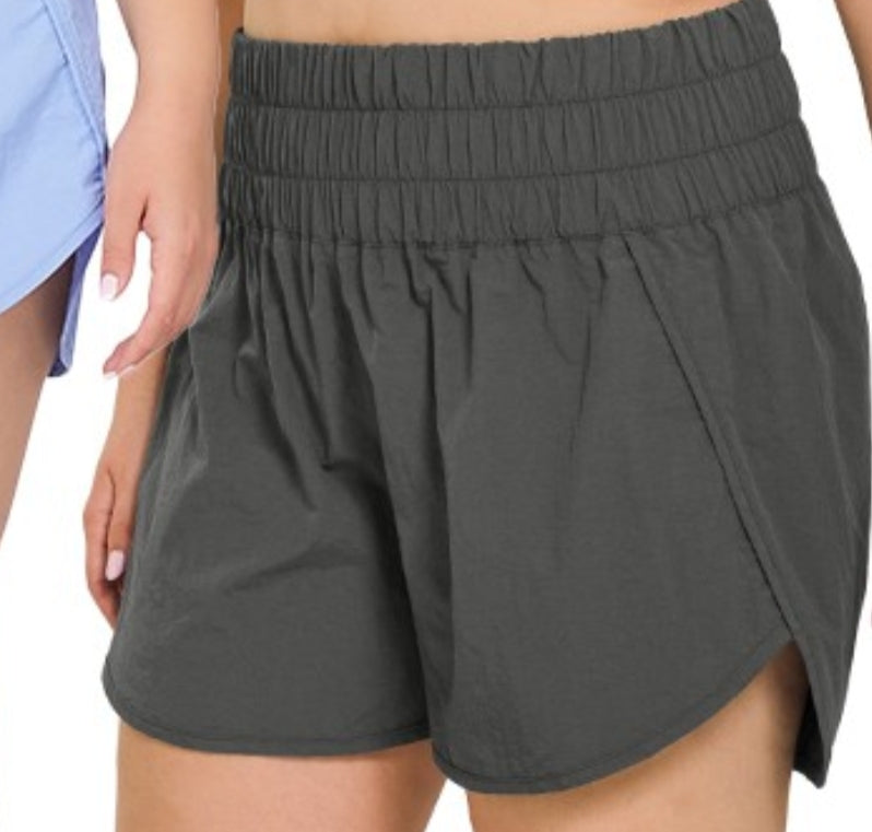 Plus highwaisted smock active shorts