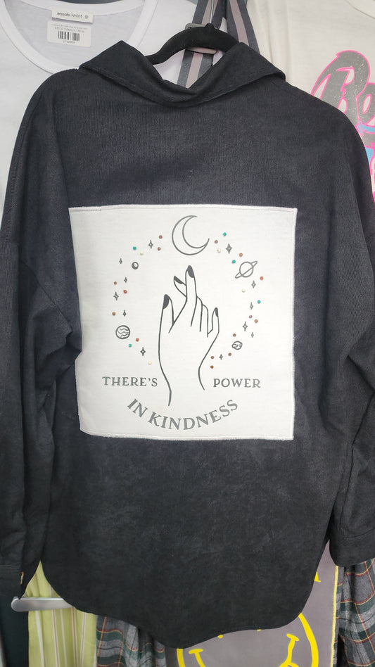 Custom "theres power in kindess" corduroy shaket