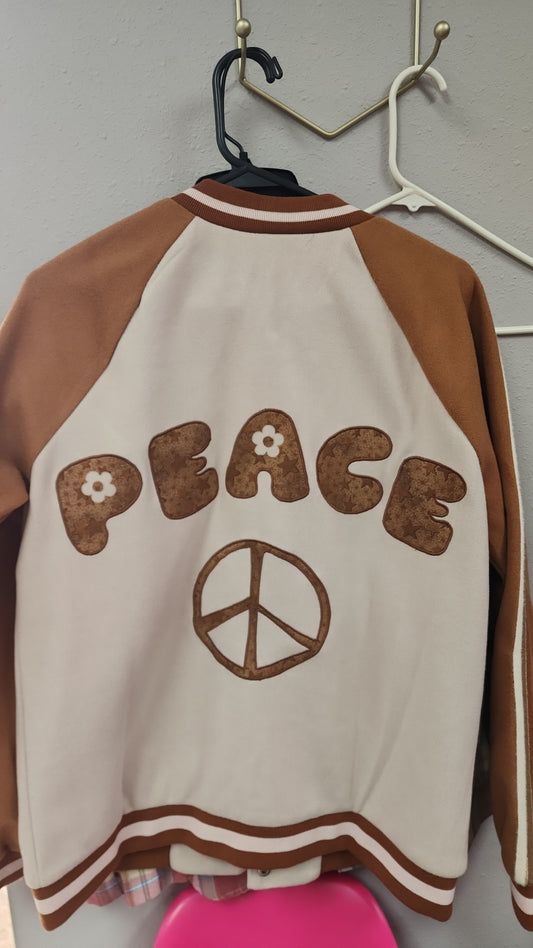 Custom Peace letterman jacket