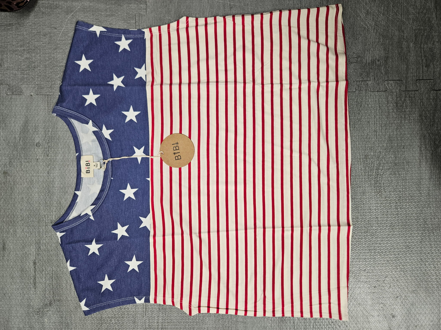 Flag print boxy tee