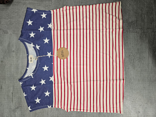 Flag print boxy tee