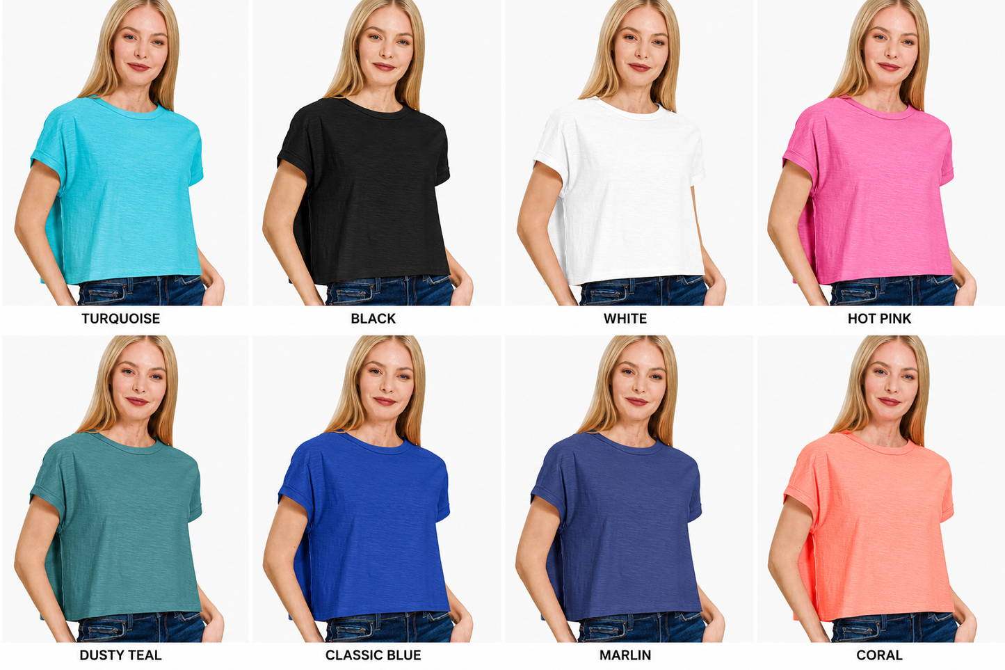 Cropped cap sleeve tee