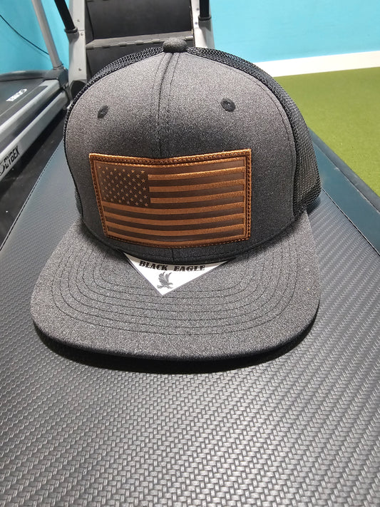 Black and gray flag hat