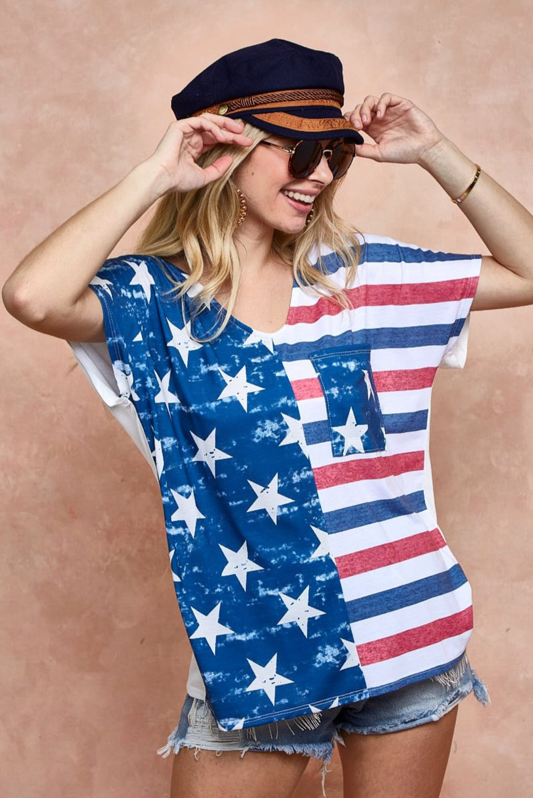 Star/stripe t-shirt w/pocket