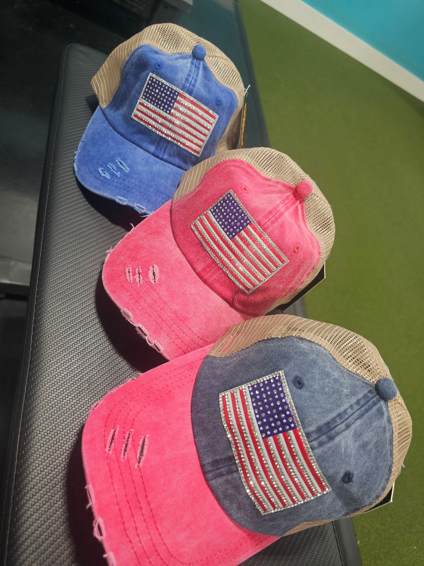 Bling flag hat