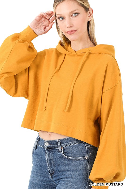 Cropped Bubble sleeve hoodie