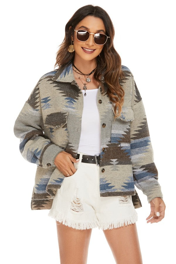 Aztec loose jacket