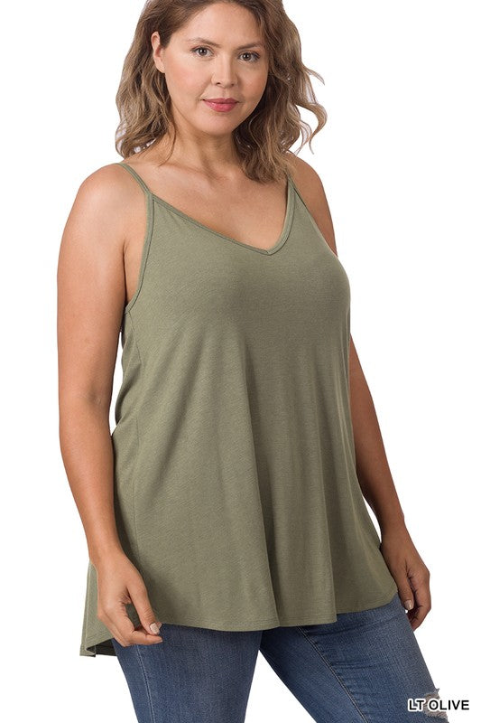 Plus V-neck tank top