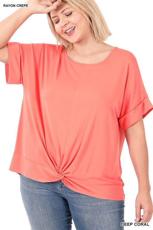 Plus front knot T-Shirt