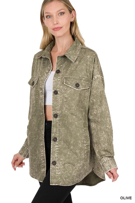 Oversized Acid wash Long sleeve shirt
