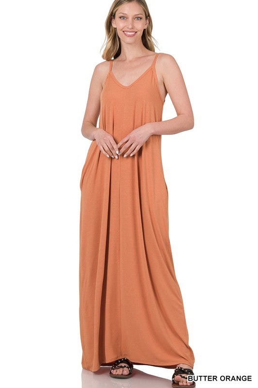 V-neck cami maxi dress